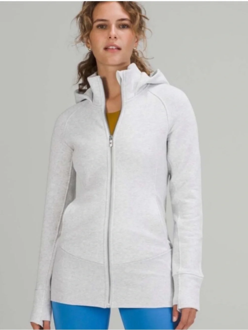 Lululemon Heathered Light Grey Radiant Hoodie Full Zip Size 4